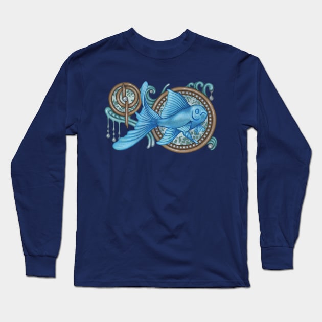 Pisces Fish Long Sleeve T-Shirt by valerieanderson